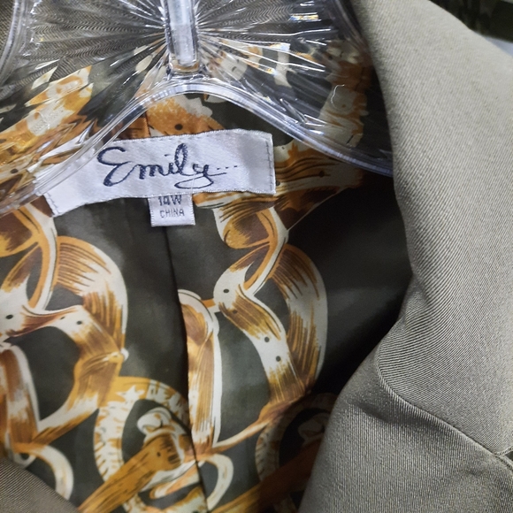 Emily Pant Suit Womens Size 14W Olive Green - Picture 2 of 8